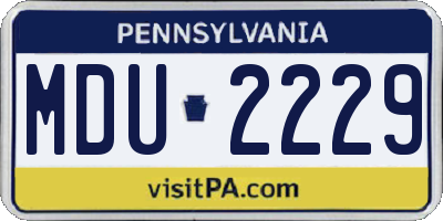 PA license plate MDU2229