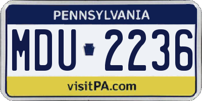 PA license plate MDU2236