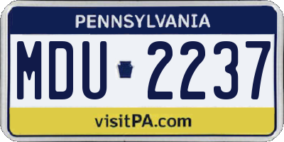 PA license plate MDU2237