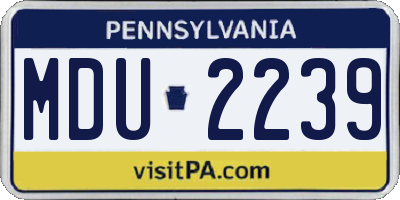 PA license plate MDU2239