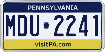 PA license plate MDU2241