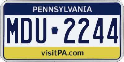 PA license plate MDU2244