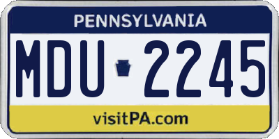 PA license plate MDU2245