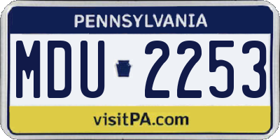 PA license plate MDU2253