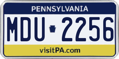 PA license plate MDU2256