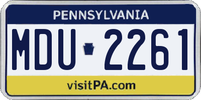 PA license plate MDU2261