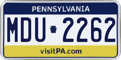 PA license plate MDU2262