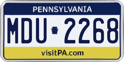 PA license plate MDU2268