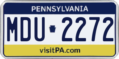 PA license plate MDU2272