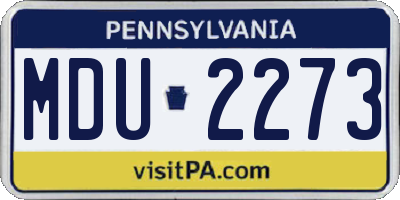 PA license plate MDU2273