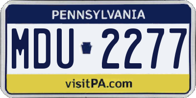 PA license plate MDU2277