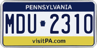 PA license plate MDU2310