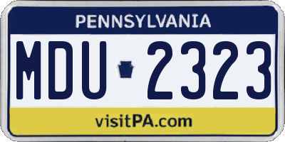 PA license plate MDU2323