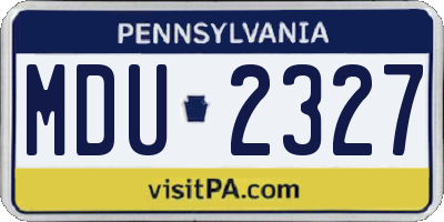 PA license plate MDU2327