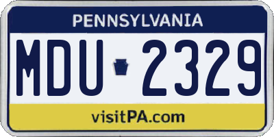 PA license plate MDU2329