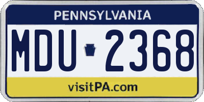 PA license plate MDU2368
