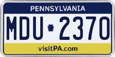 PA license plate MDU2370