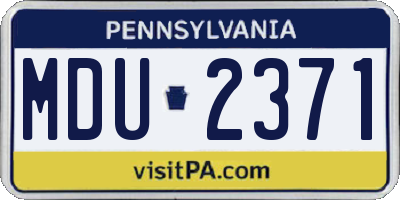 PA license plate MDU2371