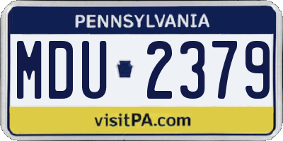 PA license plate MDU2379