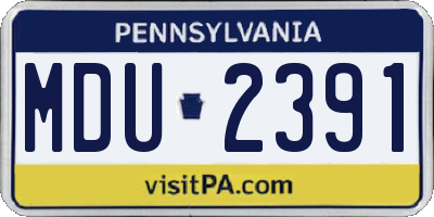PA license plate MDU2391