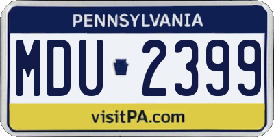 PA license plate MDU2399