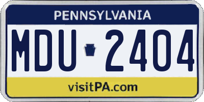 PA license plate MDU2404