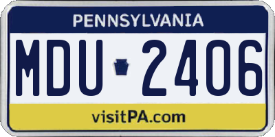 PA license plate MDU2406