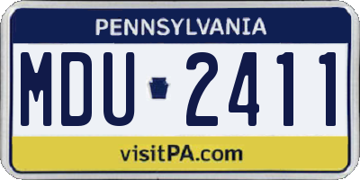 PA license plate MDU2411