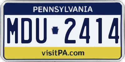 PA license plate MDU2414