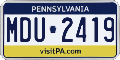 PA license plate MDU2419
