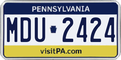 PA license plate MDU2424