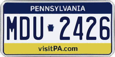 PA license plate MDU2426