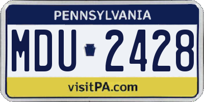 PA license plate MDU2428