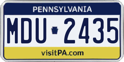 PA license plate MDU2435