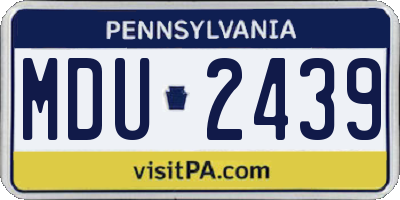 PA license plate MDU2439
