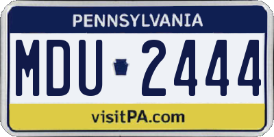 PA license plate MDU2444