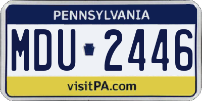 PA license plate MDU2446