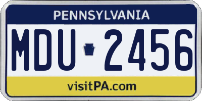 PA license plate MDU2456