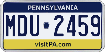 PA license plate MDU2459