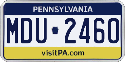 PA license plate MDU2460