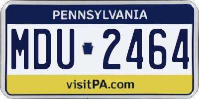 PA license plate MDU2464