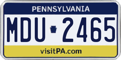PA license plate MDU2465