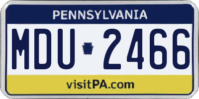 PA license plate MDU2466