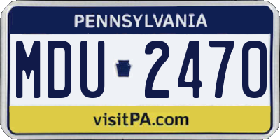 PA license plate MDU2470