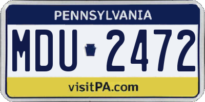PA license plate MDU2472