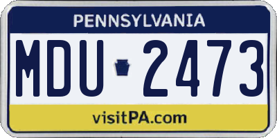 PA license plate MDU2473