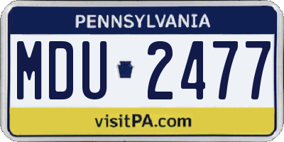 PA license plate MDU2477
