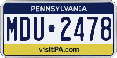 PA license plate MDU2478
