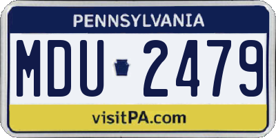 PA license plate MDU2479