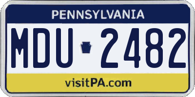 PA license plate MDU2482
